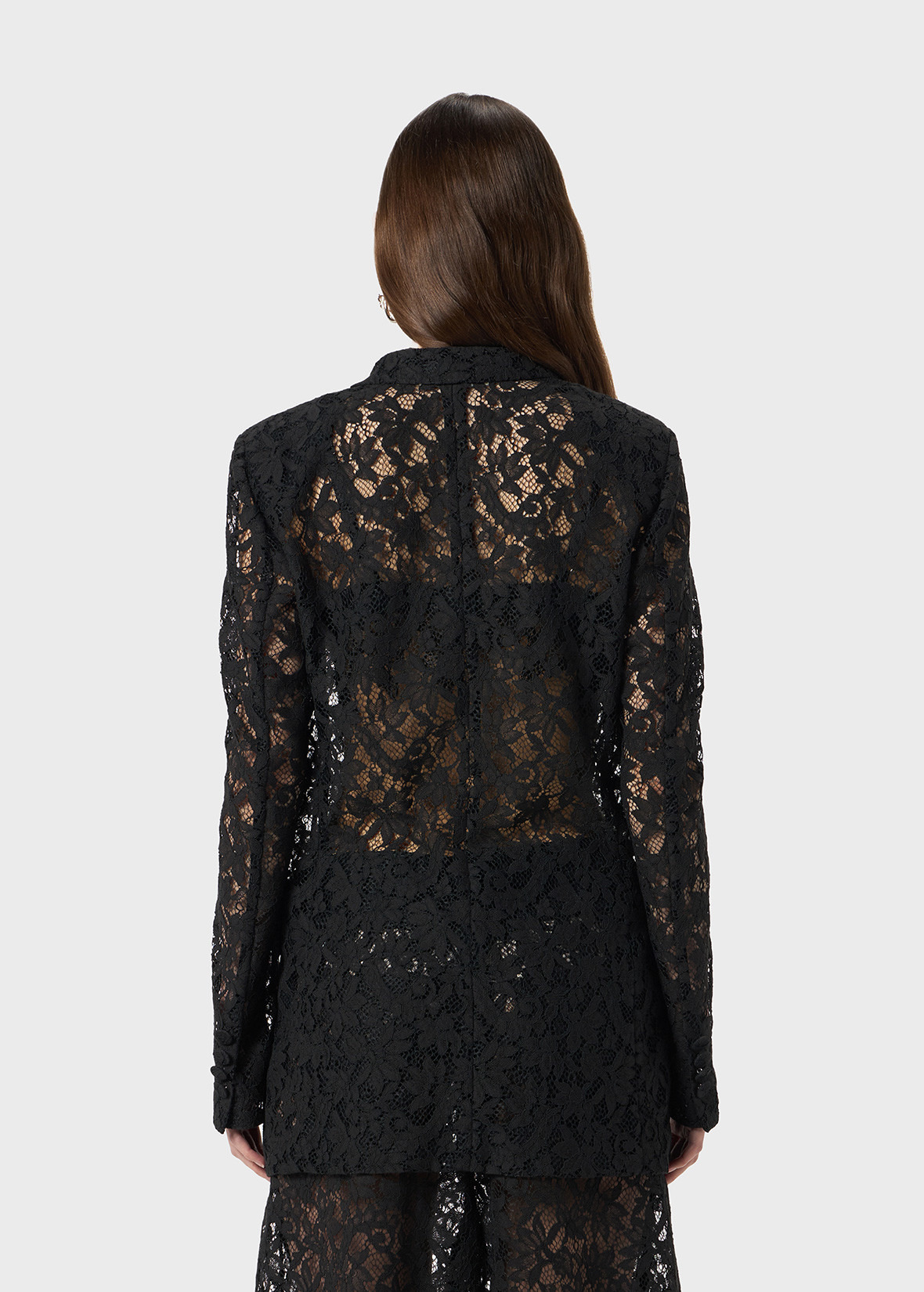 SINGLE-BREASTED JACKET IN RÉBRODÉ LACE - 4
