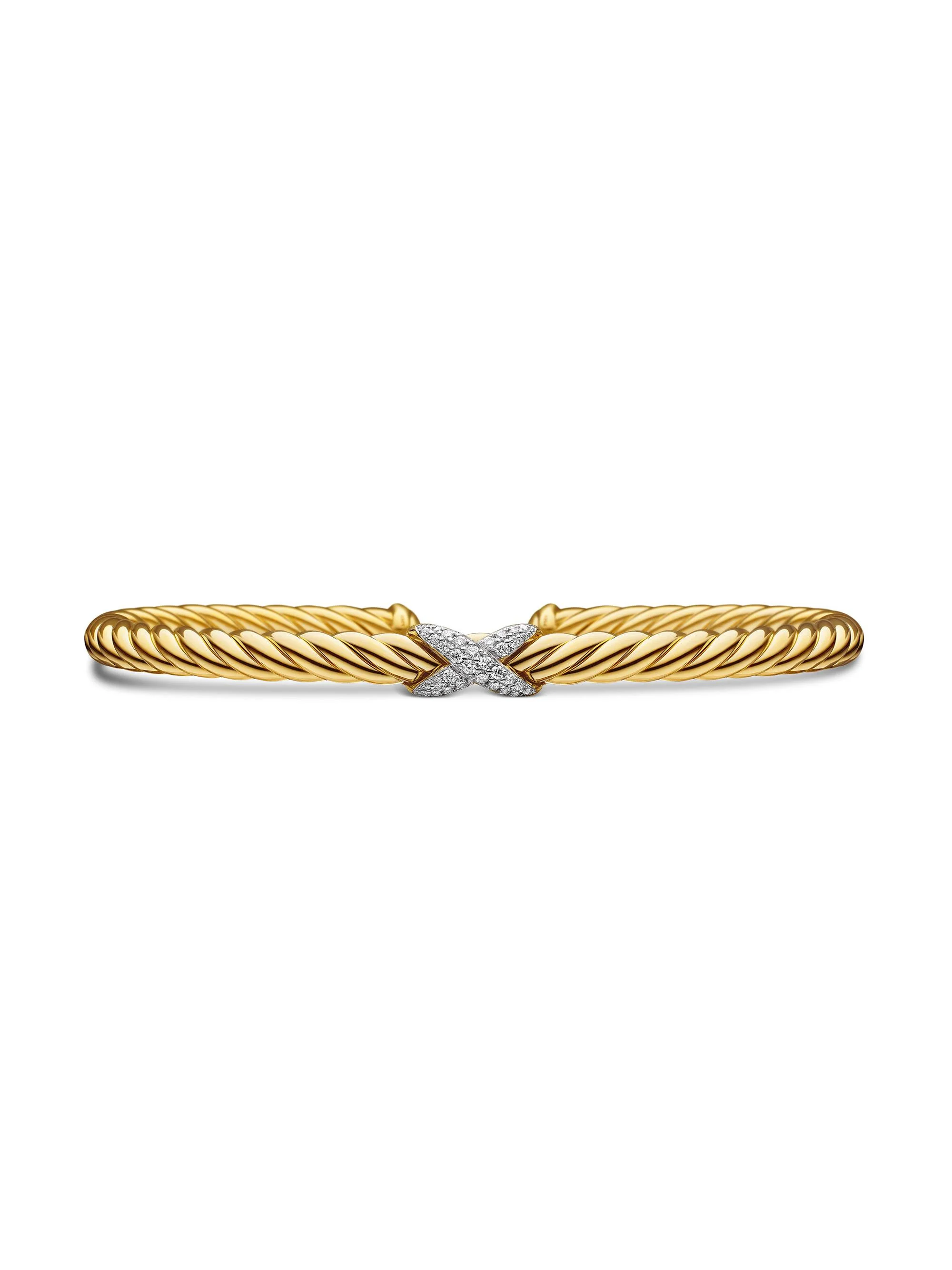 Women's X Cablespira Station Bracelet in 18K Yellow Gold - Gold - 1