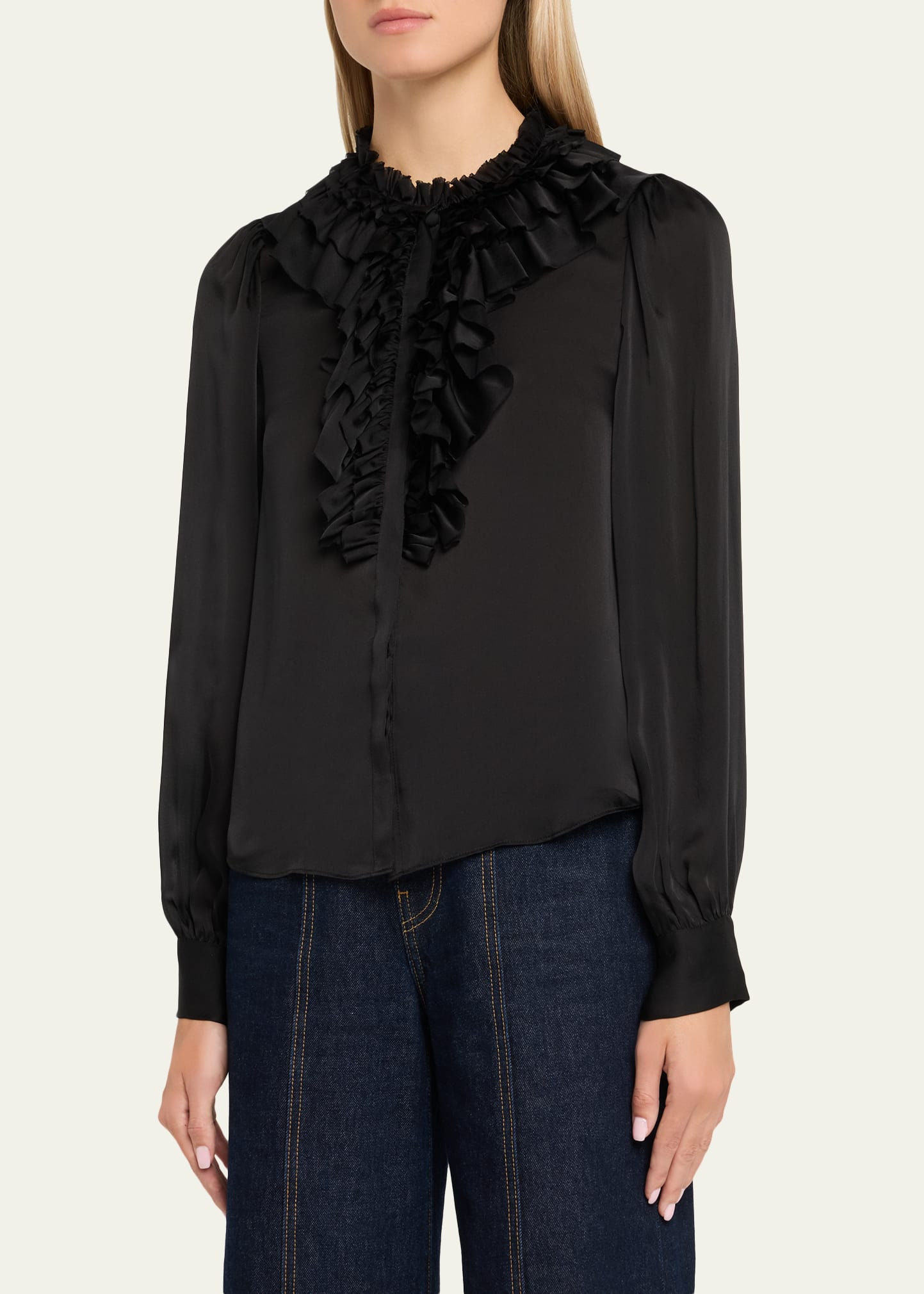 Rouen Ruffled Silk Blouse - 4