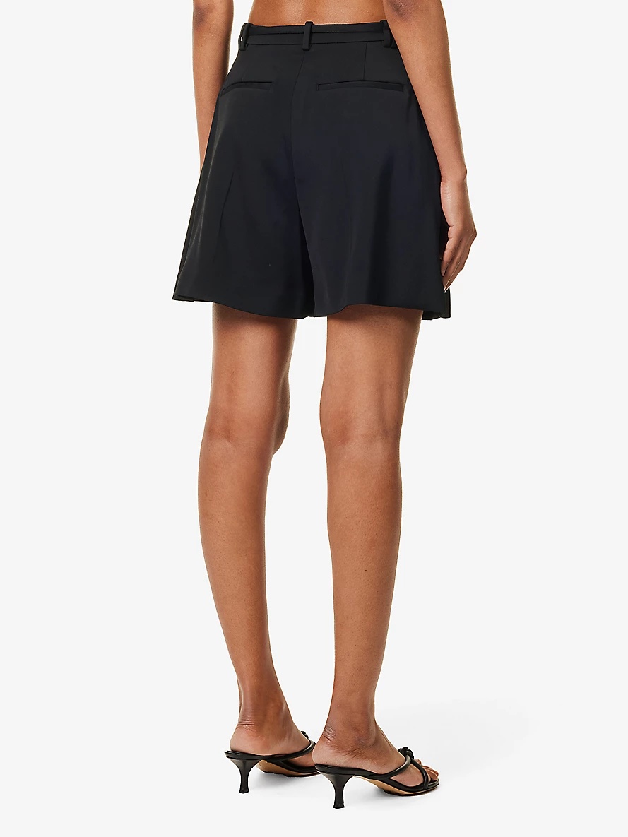 Wide-leg high-rise stretch-woven shorts - 4