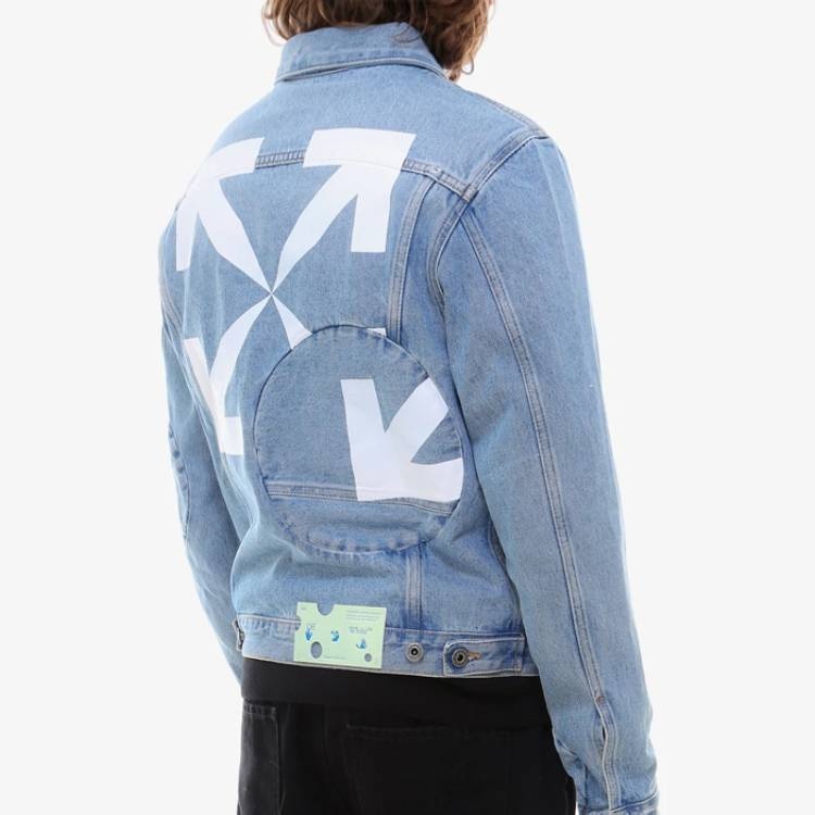 Off-White Arrow Twist Denim Jacket 'Cobalt Blue/White' OMYE067R21DEN0024701 - 4