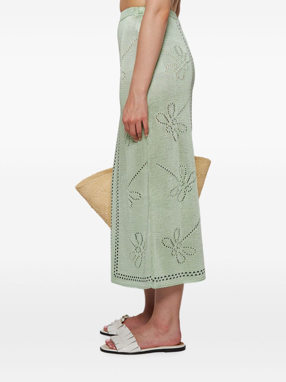 Garden Party dragonfly-pattern knitted skirt - 3