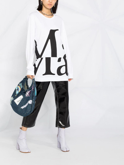 Maison Margiela logo print long-sleeve T-shirt outlook