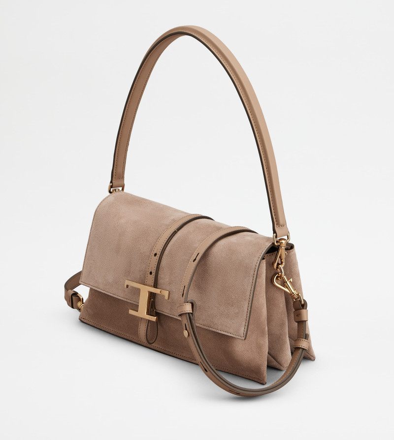 T TIMELESS FLAP BAG IN SUEDE MINI - NATURAL 7