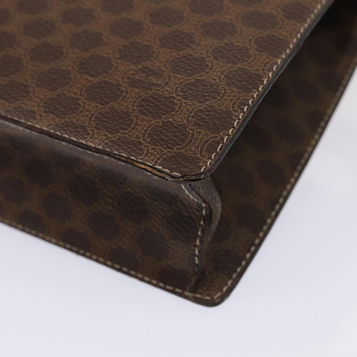 CELINE Macadam Canvas Hand Bag Pvc Leather Brown - 15