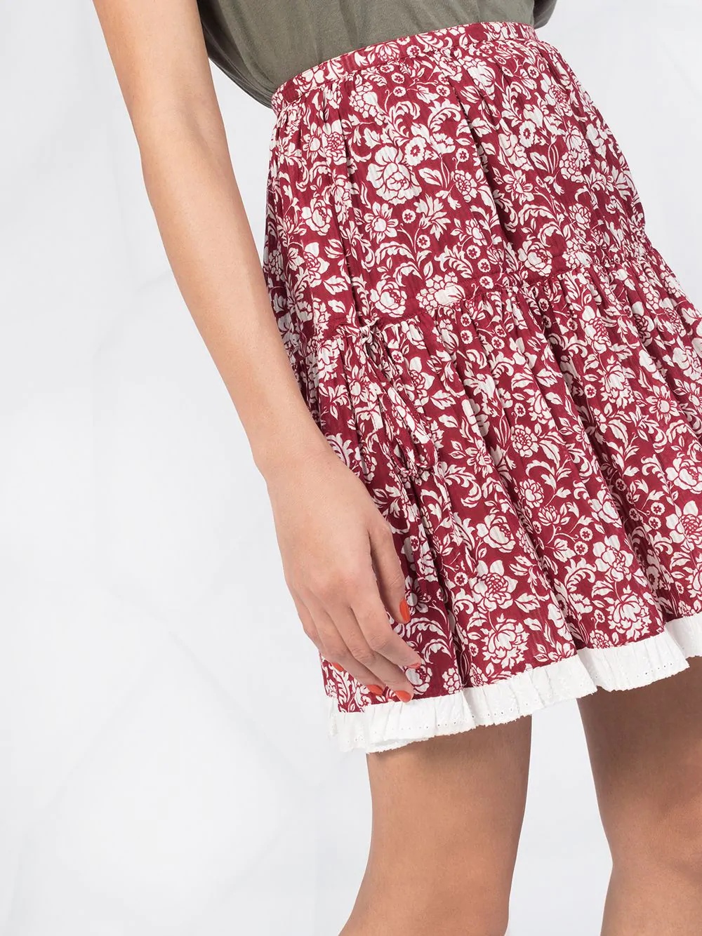 floral-print cotton skirt - 3