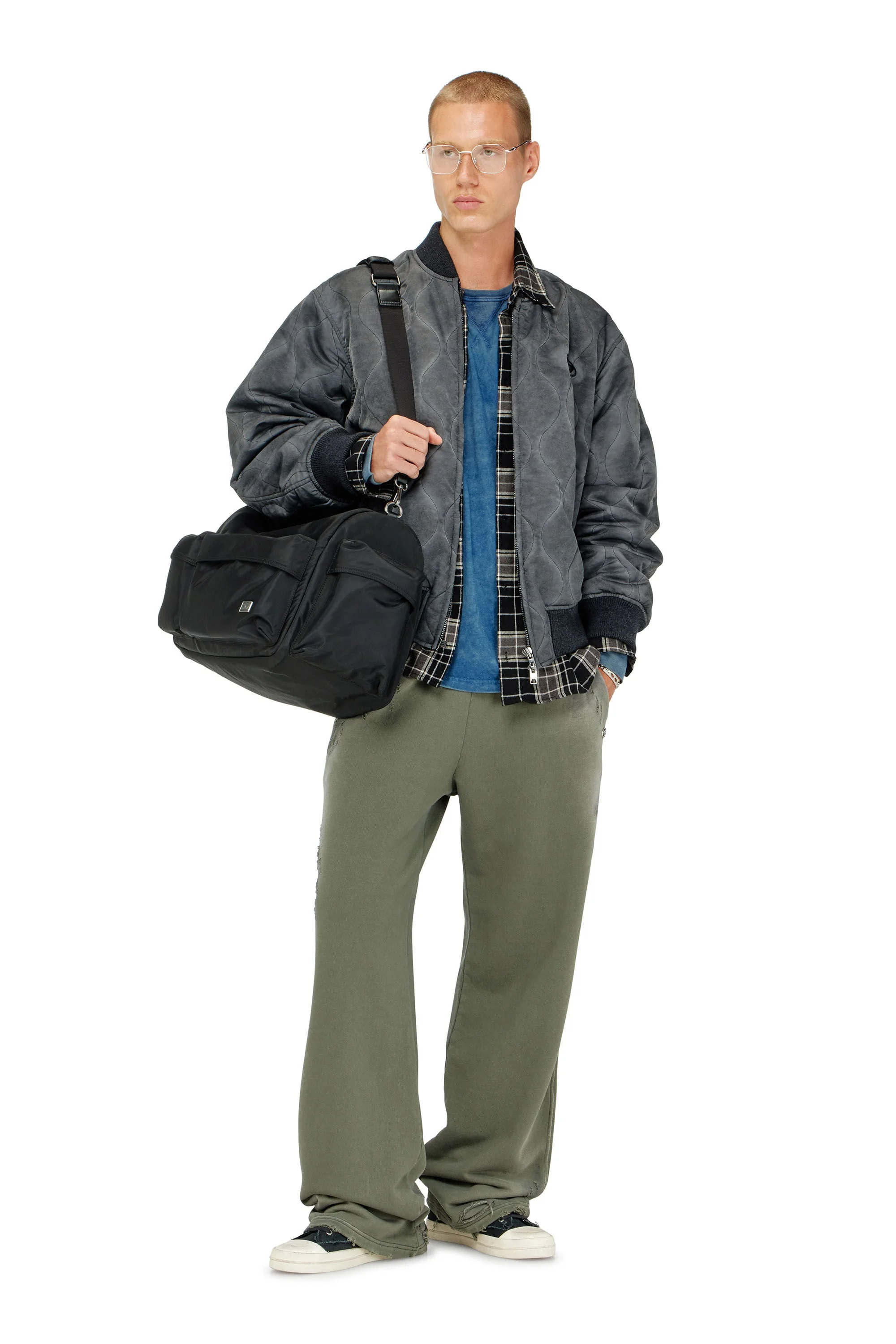 COTTON SWEATPANTS WITH DESTROYED EFFECT - 1