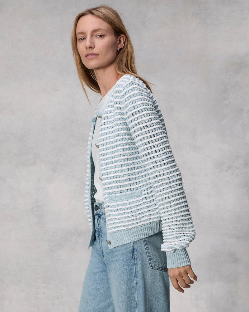 Marlee Striped Cotton Cardigan Relaxed Fit 4