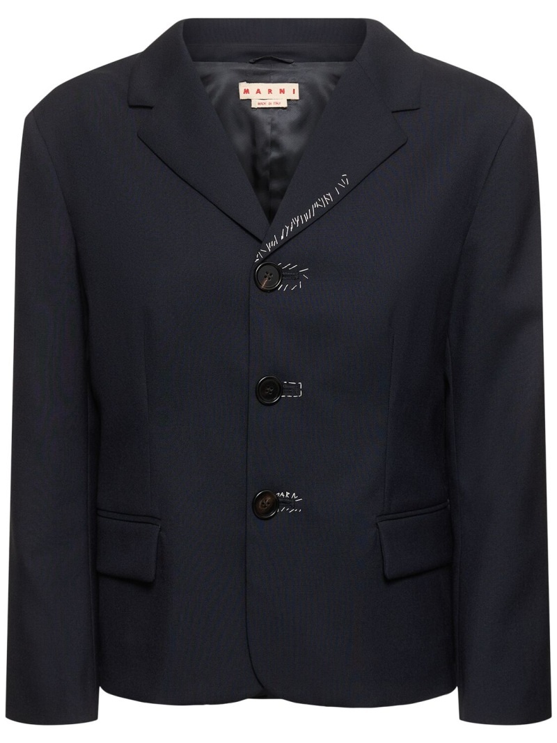 Single breast wool jacket - 1