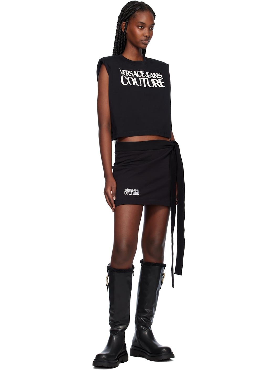 Black Gothic Logo Miniskirt - 4