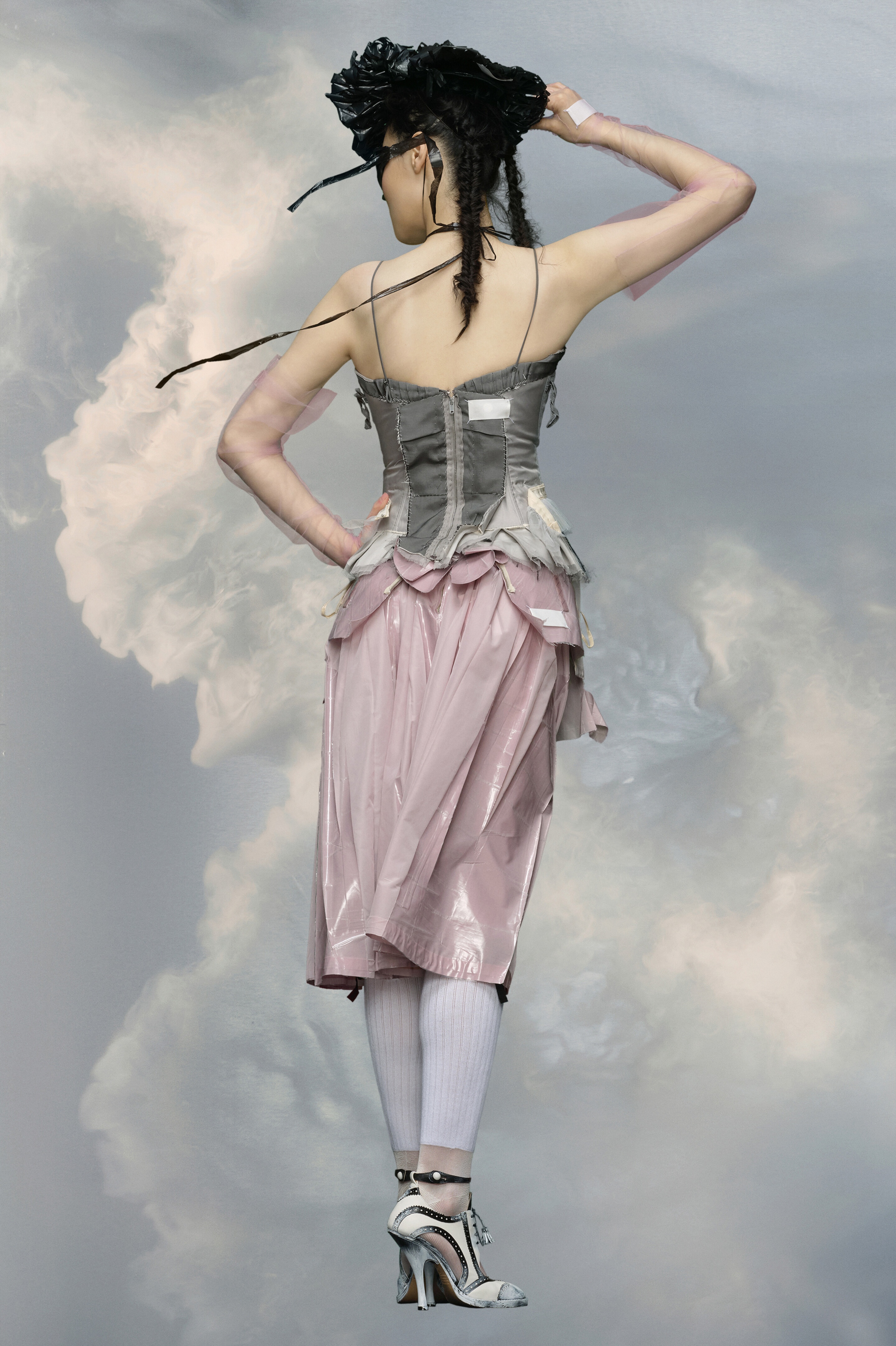 Laminated taffeta midi skirt - 5