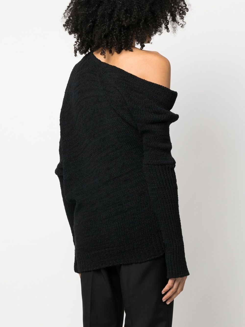 one-shoulder cotton jumper - 4