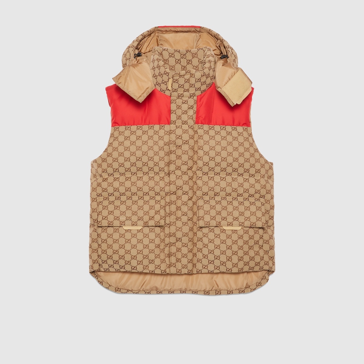 GG cotton canvas quilted vest - 1