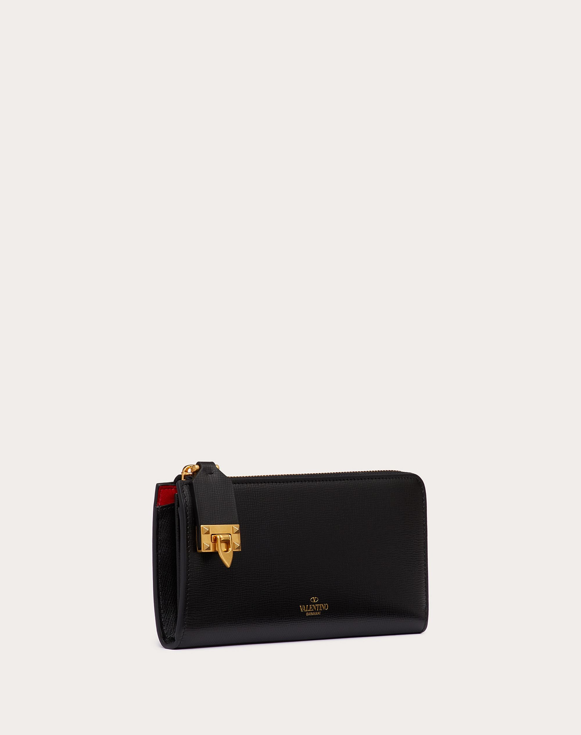 VALENTINO GARAVANI ROCKSTUD CALFSKIN WALLET WITH ZIPPER - 4