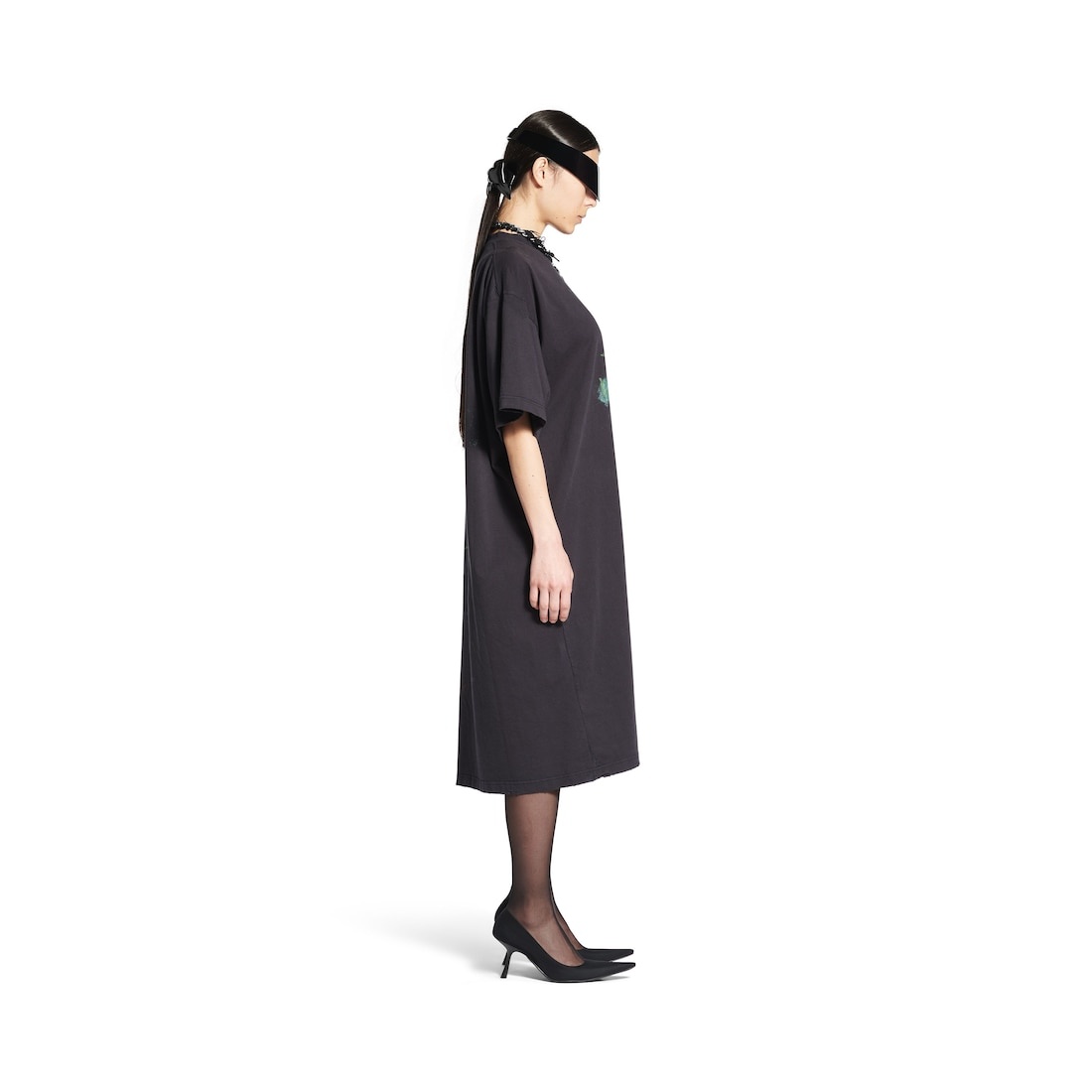 Women's Diy Imprint T-shirt Dress in Black Faded - 3