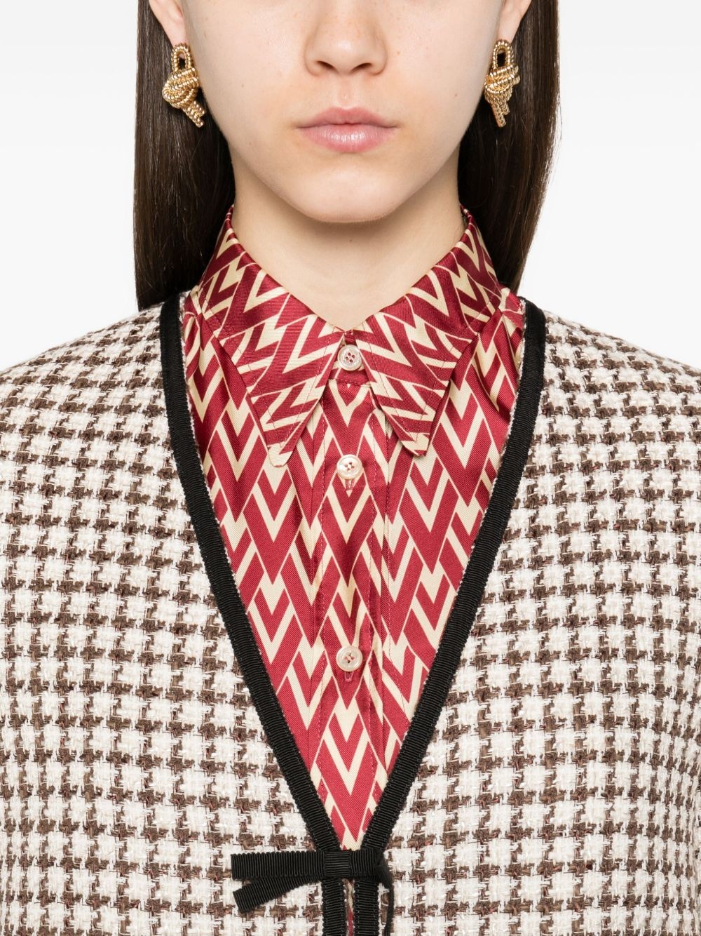 tweed houndstooth-pattern jacket - 5