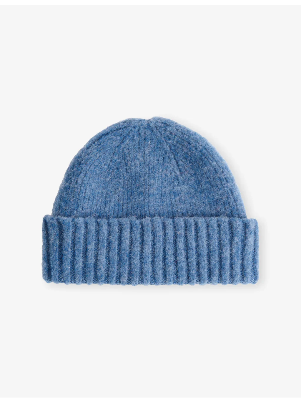 Ribbed Brushed Wool Beanie Hat - 1