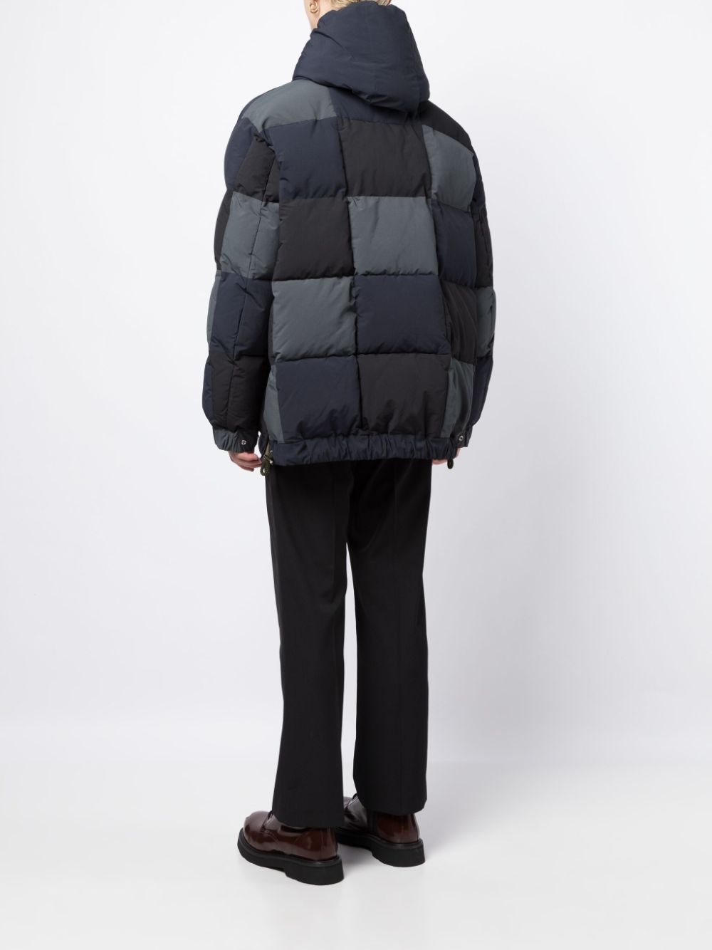 panelled hooded puffer jacket - 4