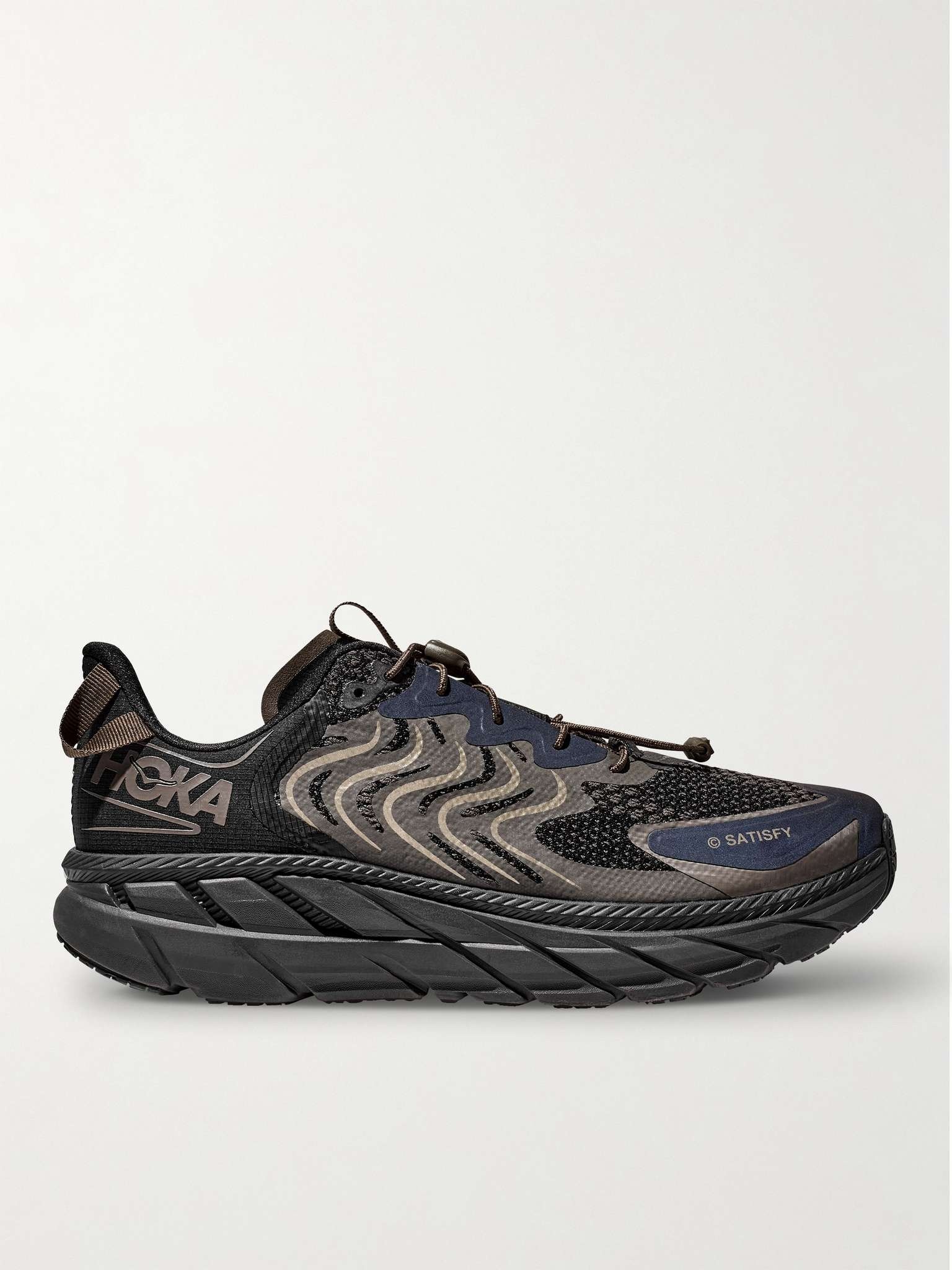 HOKA ONE ONE + Satisfy Clifton LS Rubber-Trimmed Mesh Sneakers ...