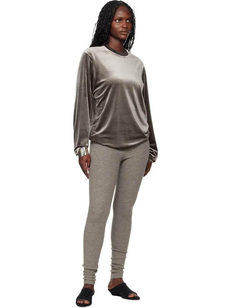 ESSENTIALS Brown Holiday Velour Classic Long Sleeve T-shirt outlook