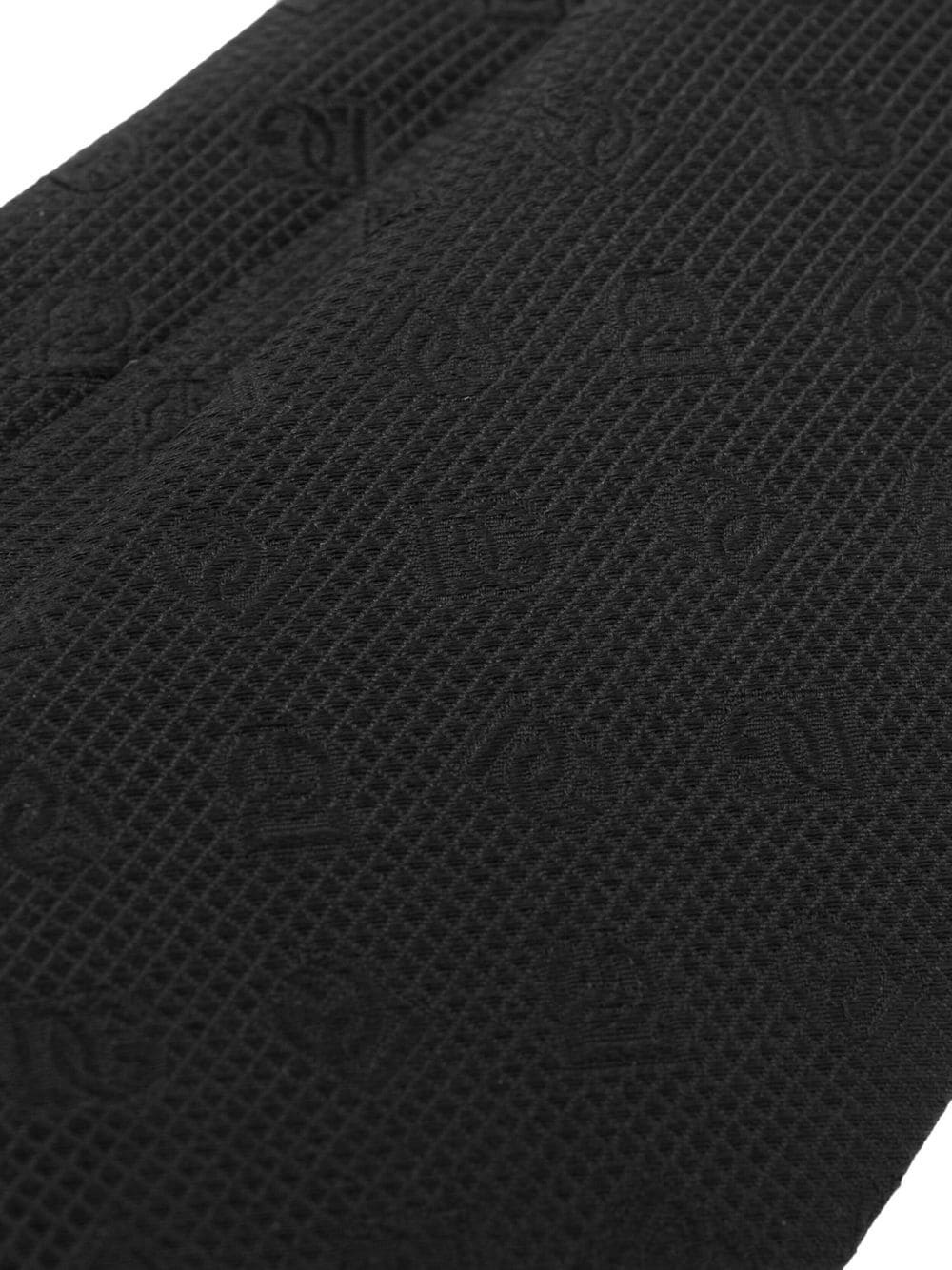 logo-jacquard silk tie - 2