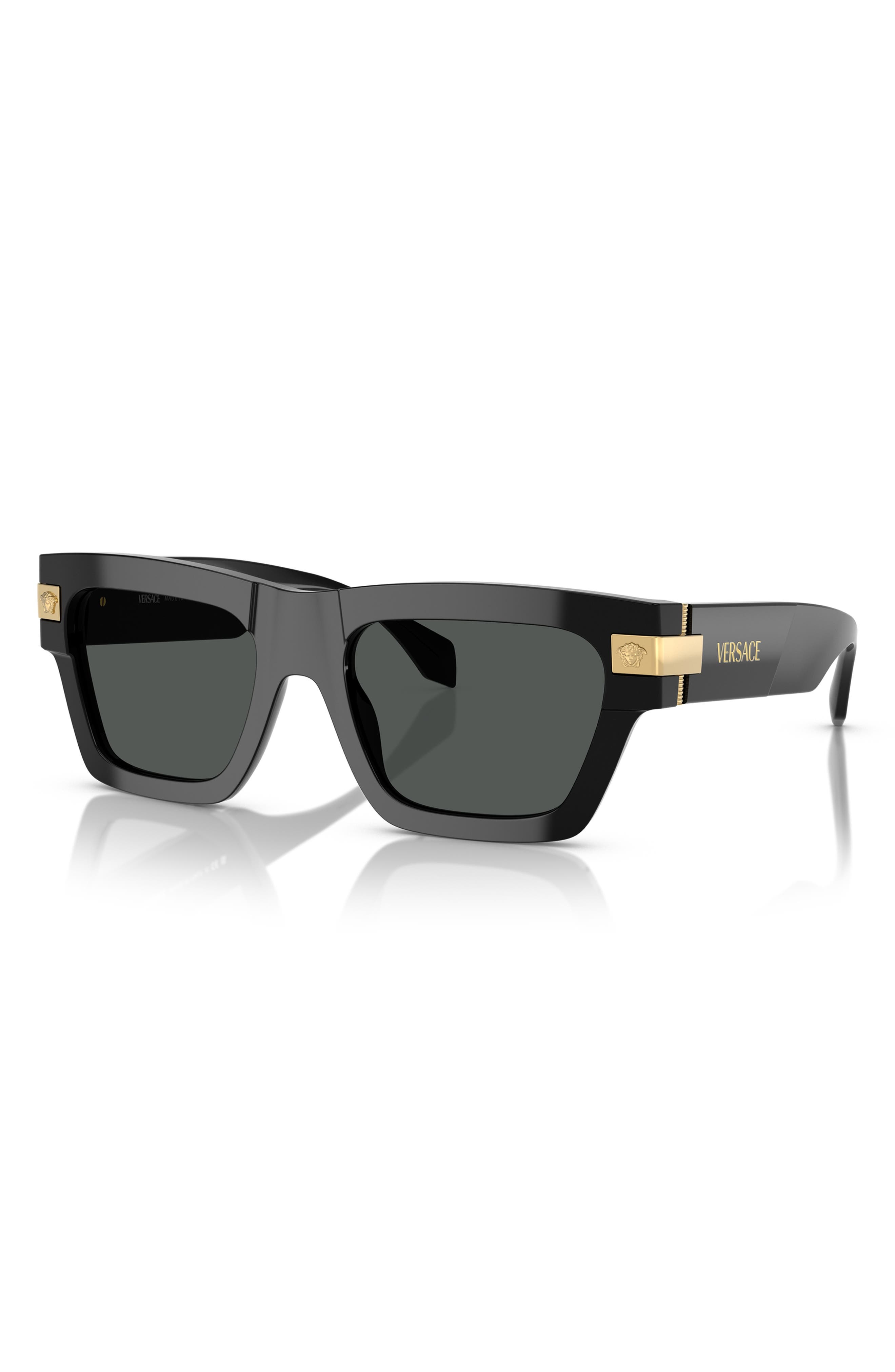 Versace 52mm Rectangular Sunglasses in Black at Nordstrom - 2