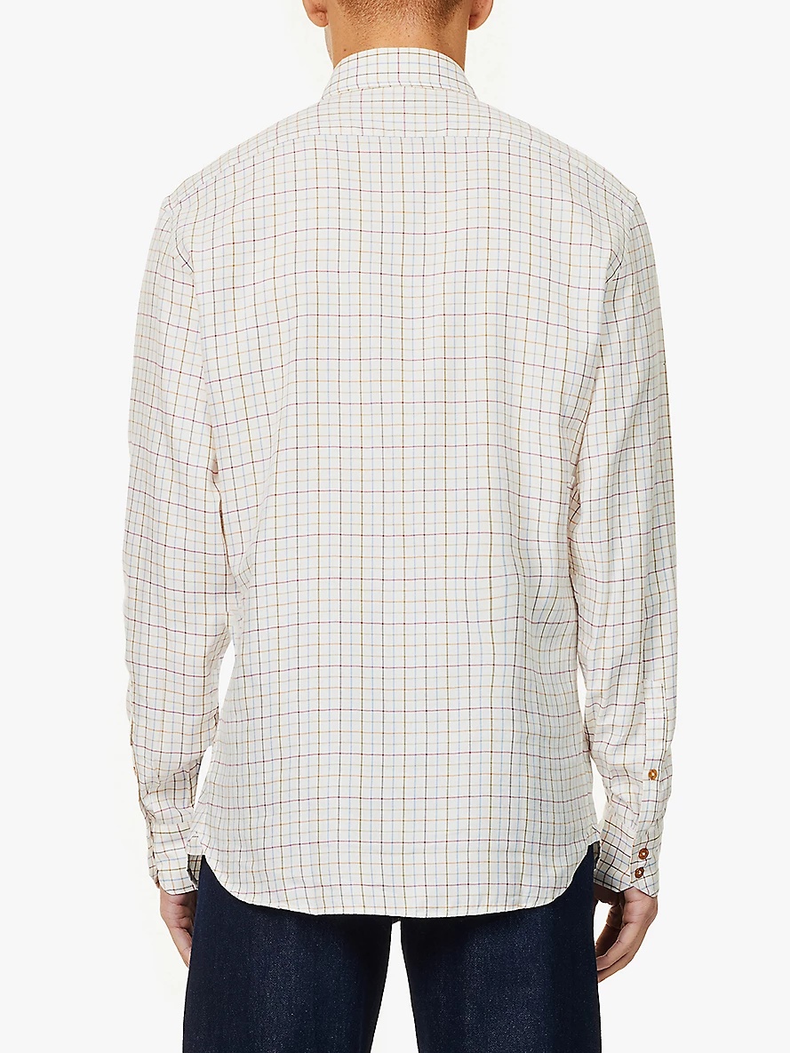 Ghost check-print regular-fit cotton-blend shirt - 4