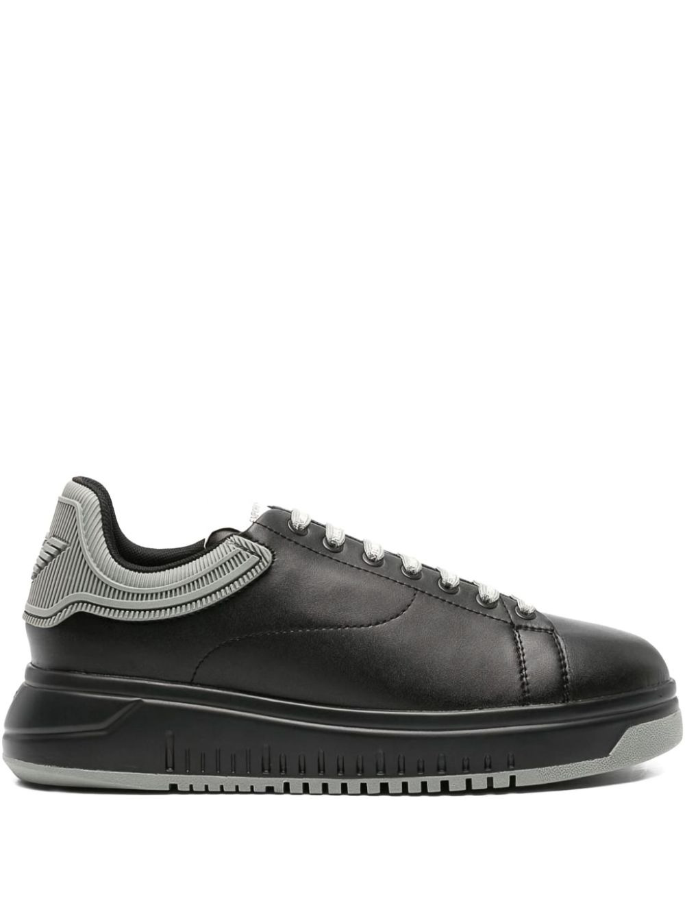 two-tone leather sneakers - 1