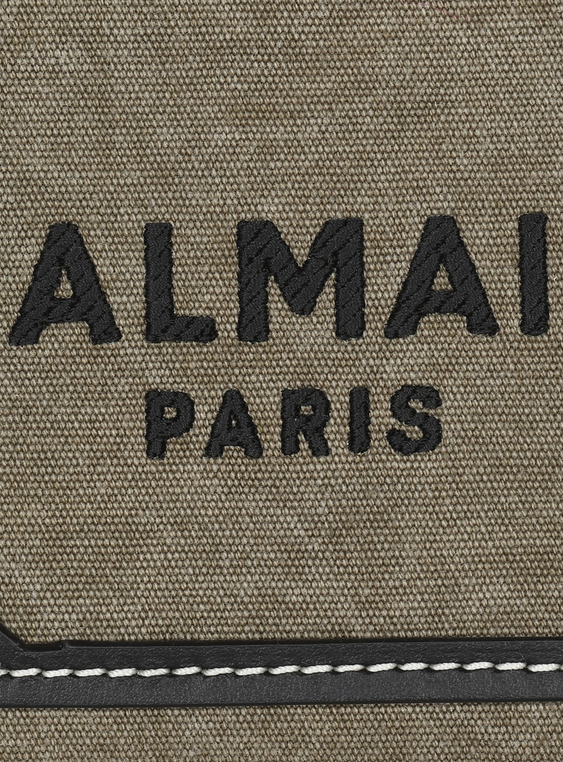 B-Army mini canvas shopping bag with leather inserts 6