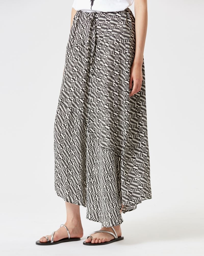 ALONA LONG MONOGRAM SKIRT - 3