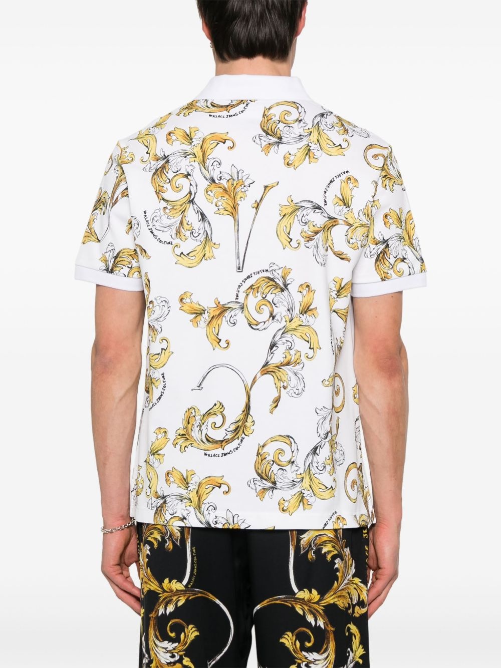 Barocco-print polo shirt - 3