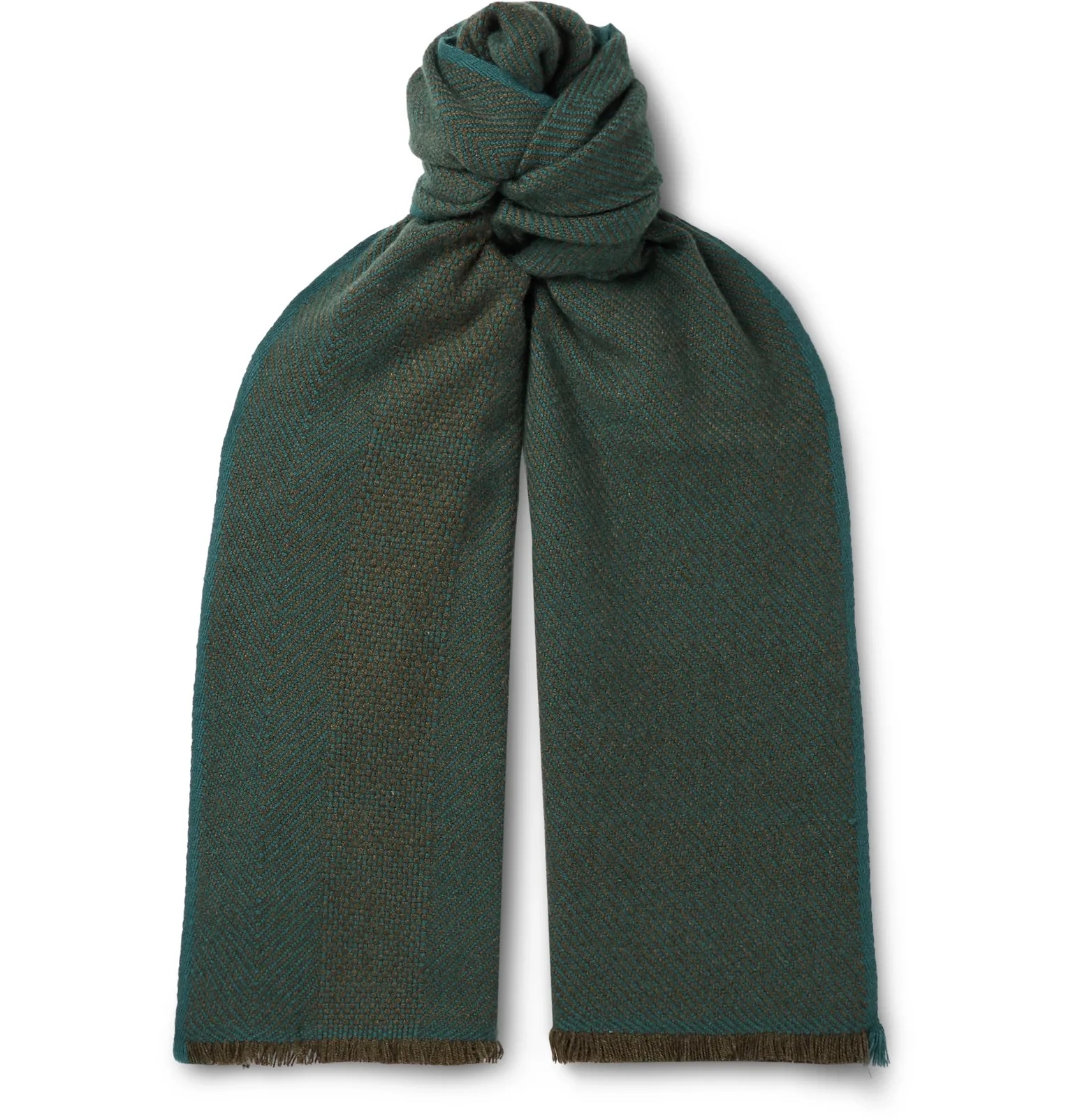 Four In Hand Fringed Cashmere Scarf - 1