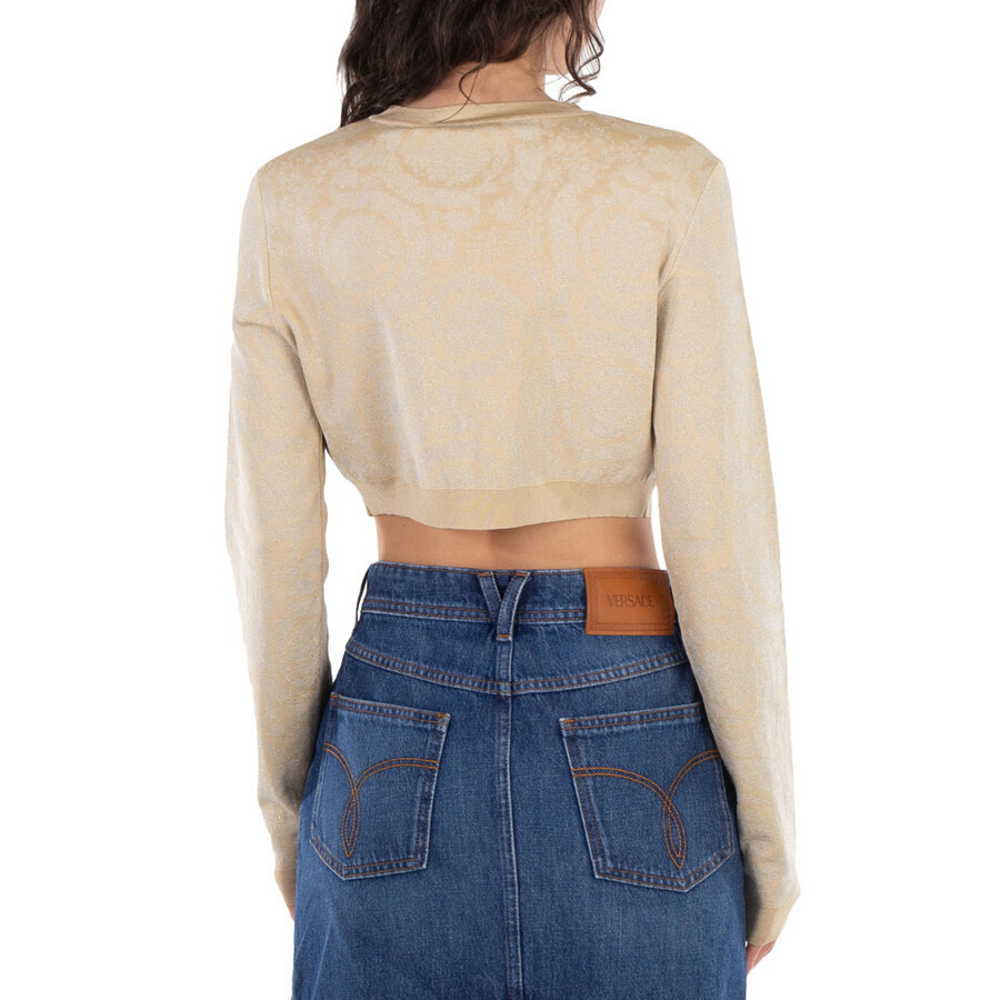 Versace Barocco Lurex Cropped Cardigan - 4