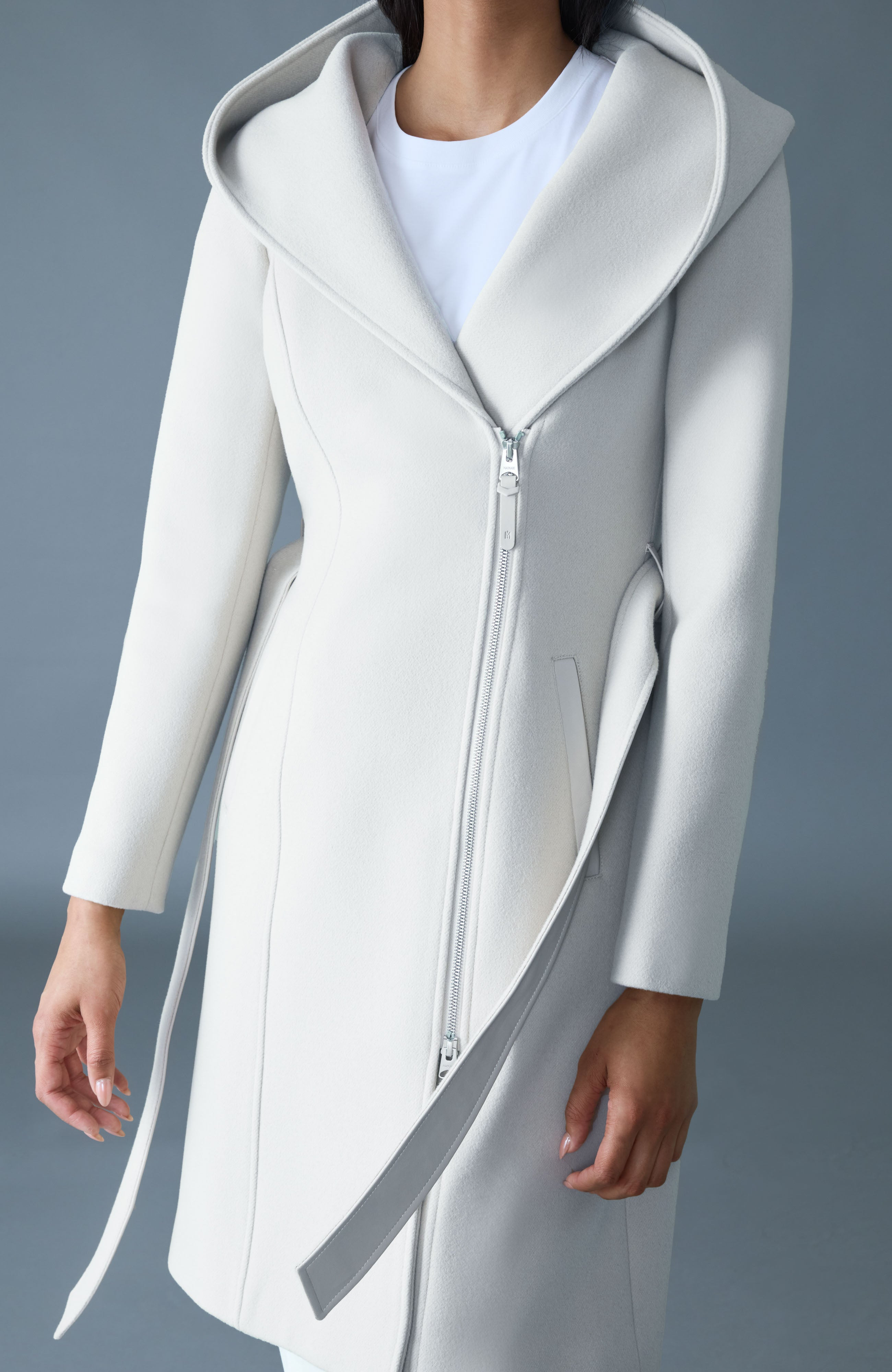 SHIA-SLB 2-in-1 double-face wool coat with removable bib - 7
