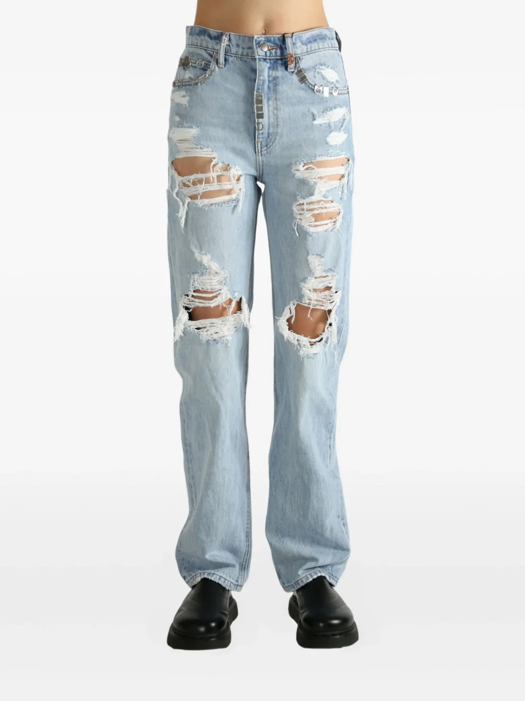 Distressed Ez Mid Rise Jeans - 2