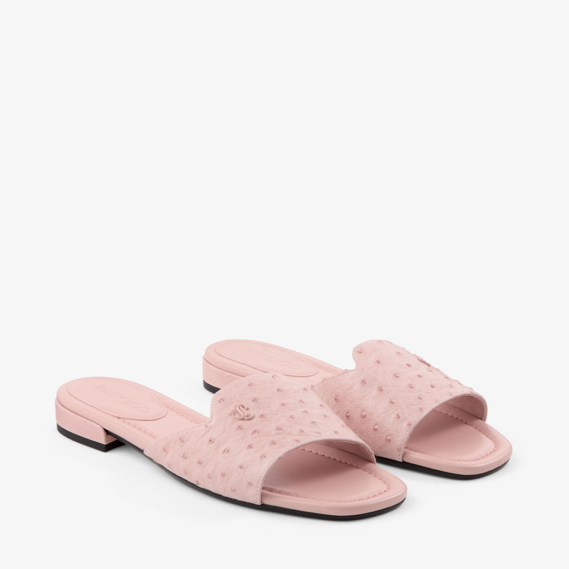 Dina Flat Rose Ostrich Leather Flats 2