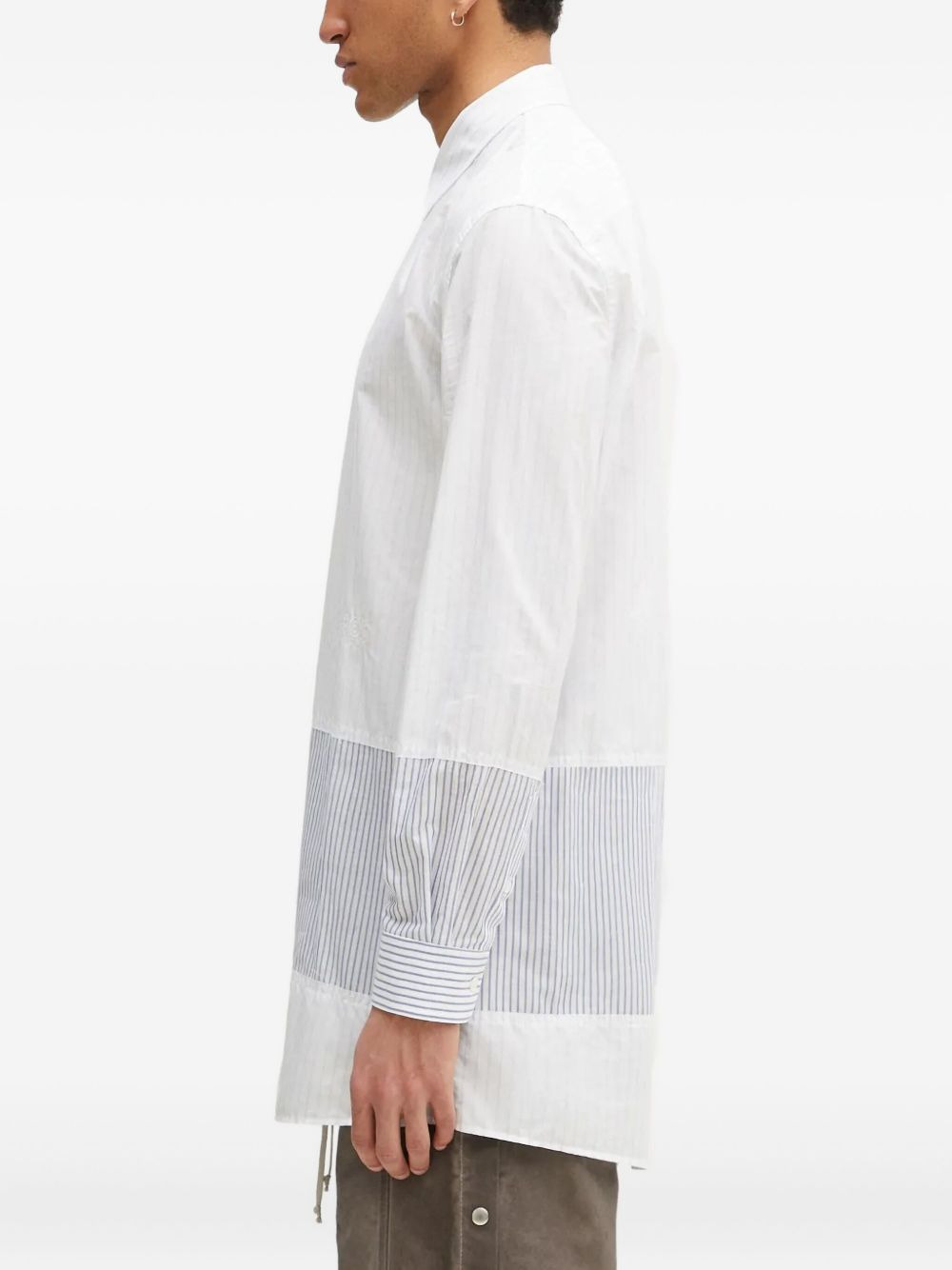 pinstripe panelled shirt - 3