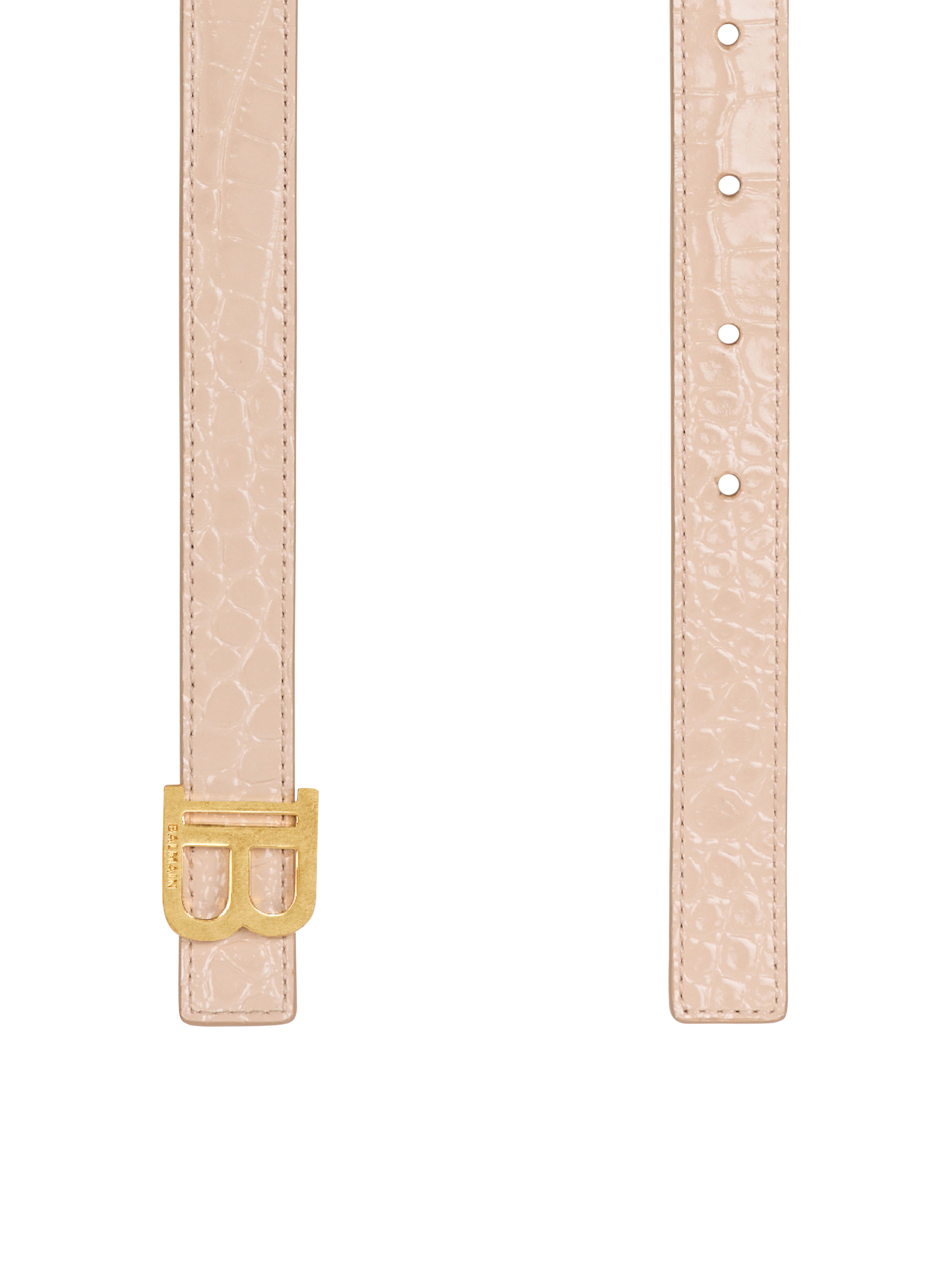 Thin B-Belt in crocodile-embossed calfskin - 4