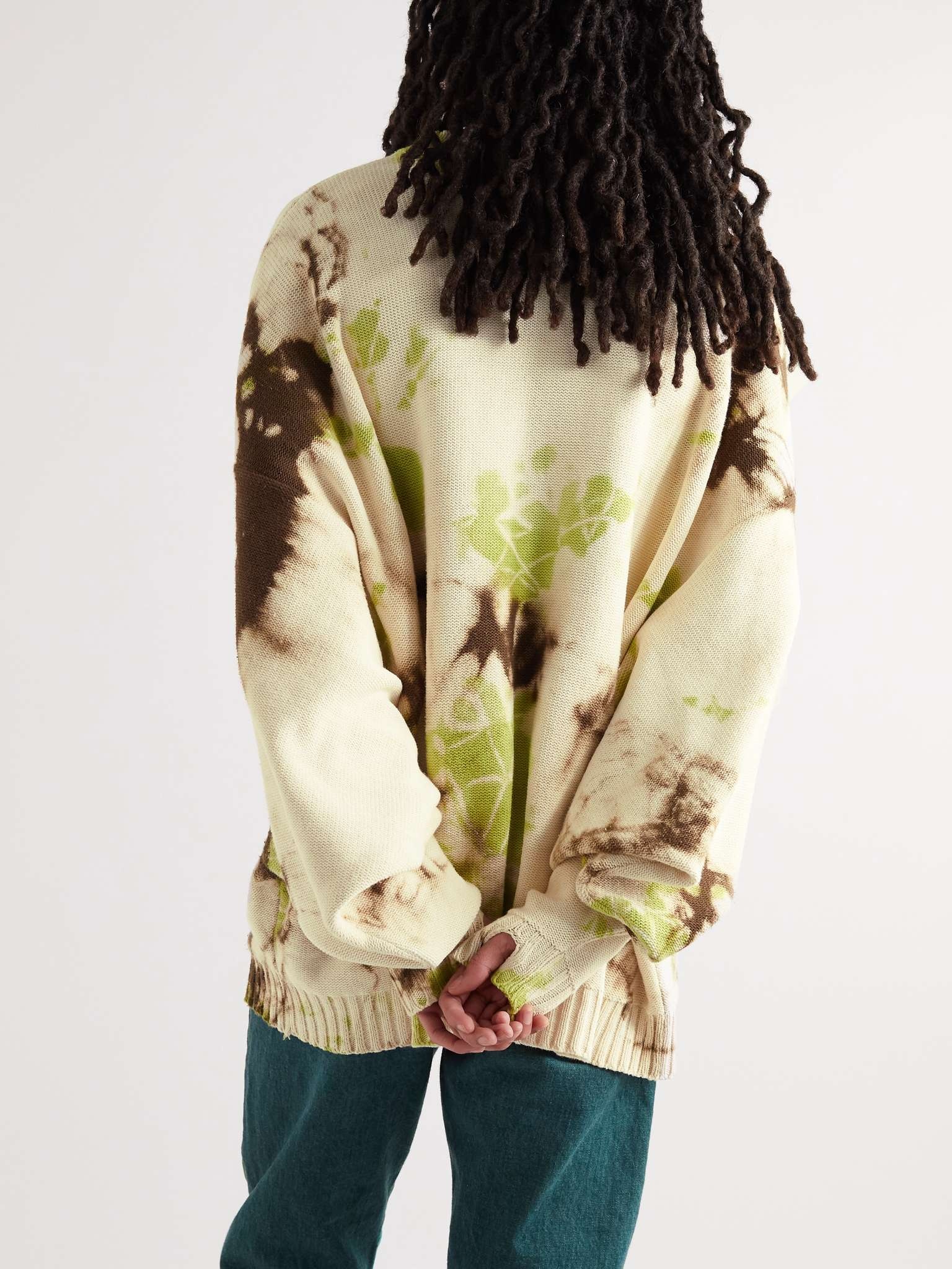 5G Dolman Oversized Tie-Dyed Cotton Sweater - 4