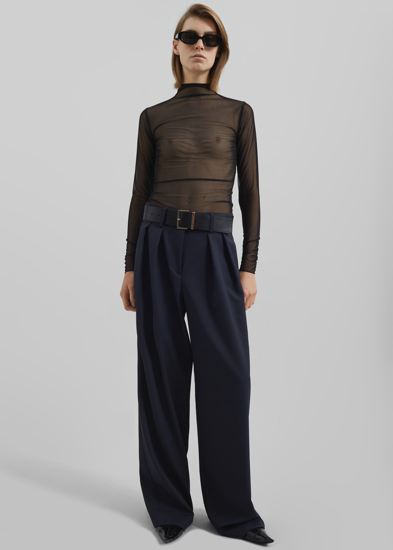 Daytona Pleated Trousers - Navy 4