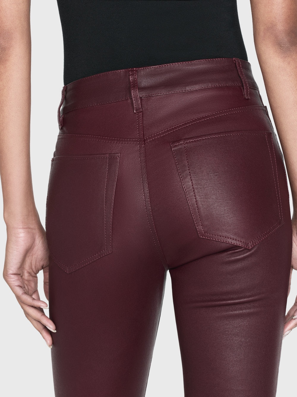 Leather Le Crop Mini Boot in Wine - 4
