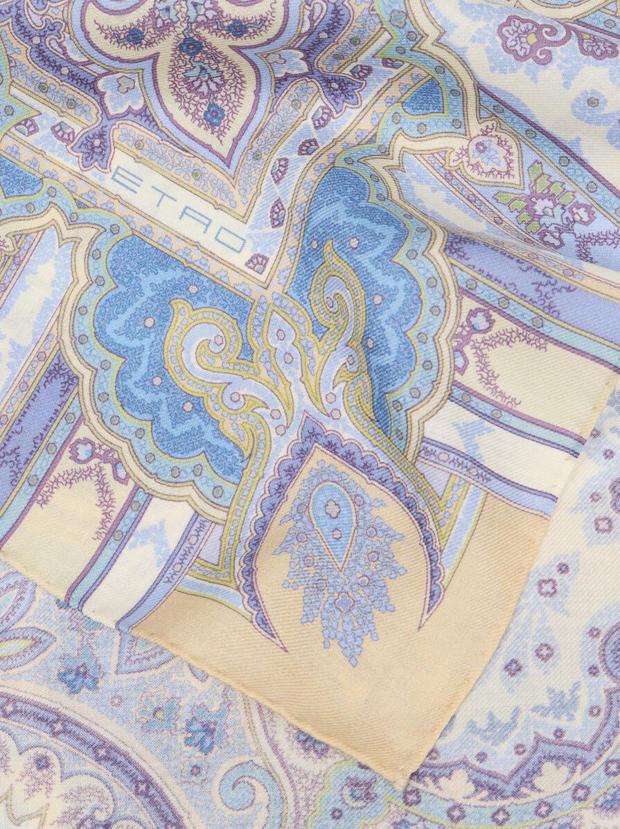 WOOL AND SILK SHAWL WITH PLACED PRINT - 2