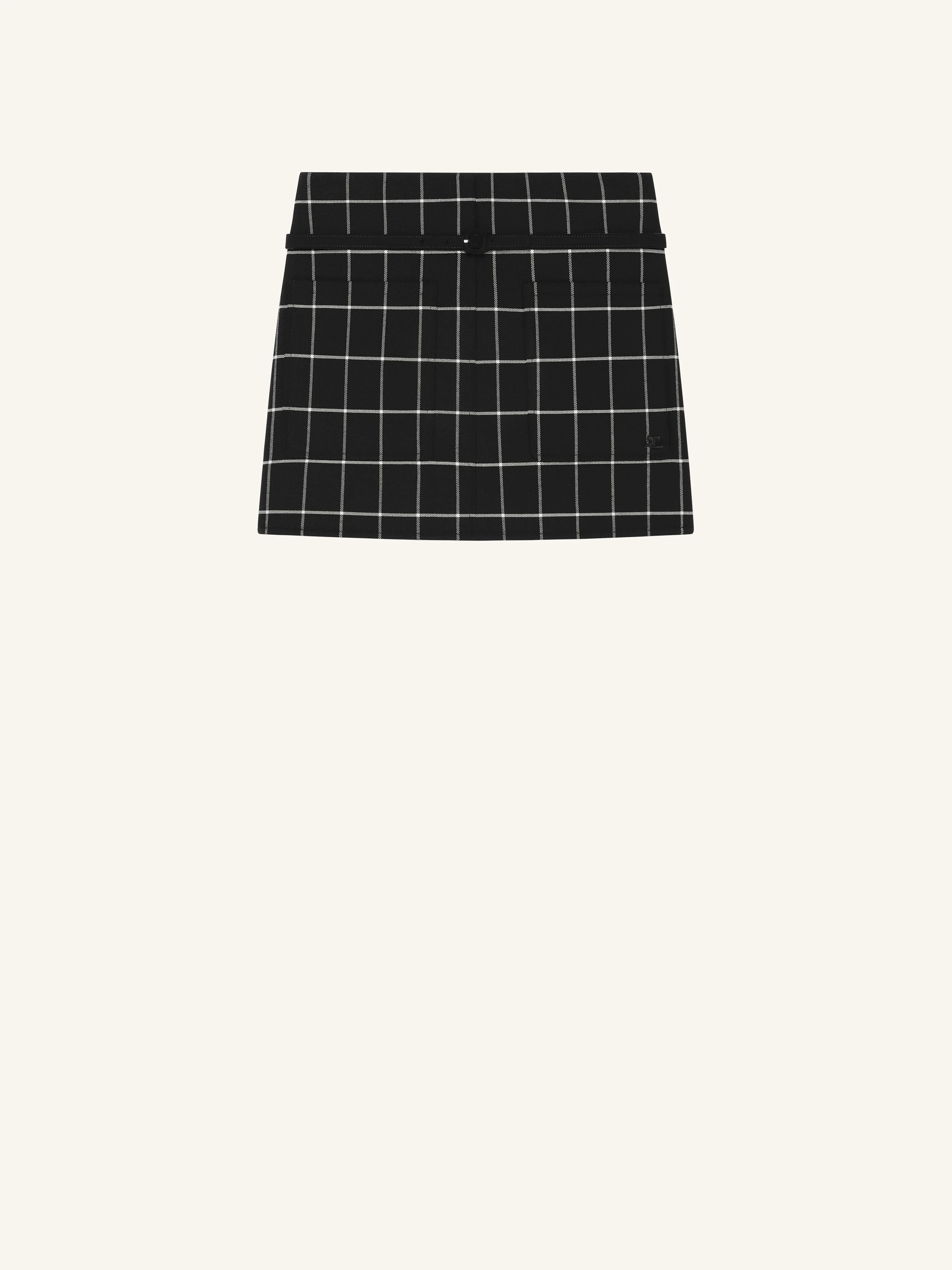 2-POCKET CHECKED SKIRT - 1