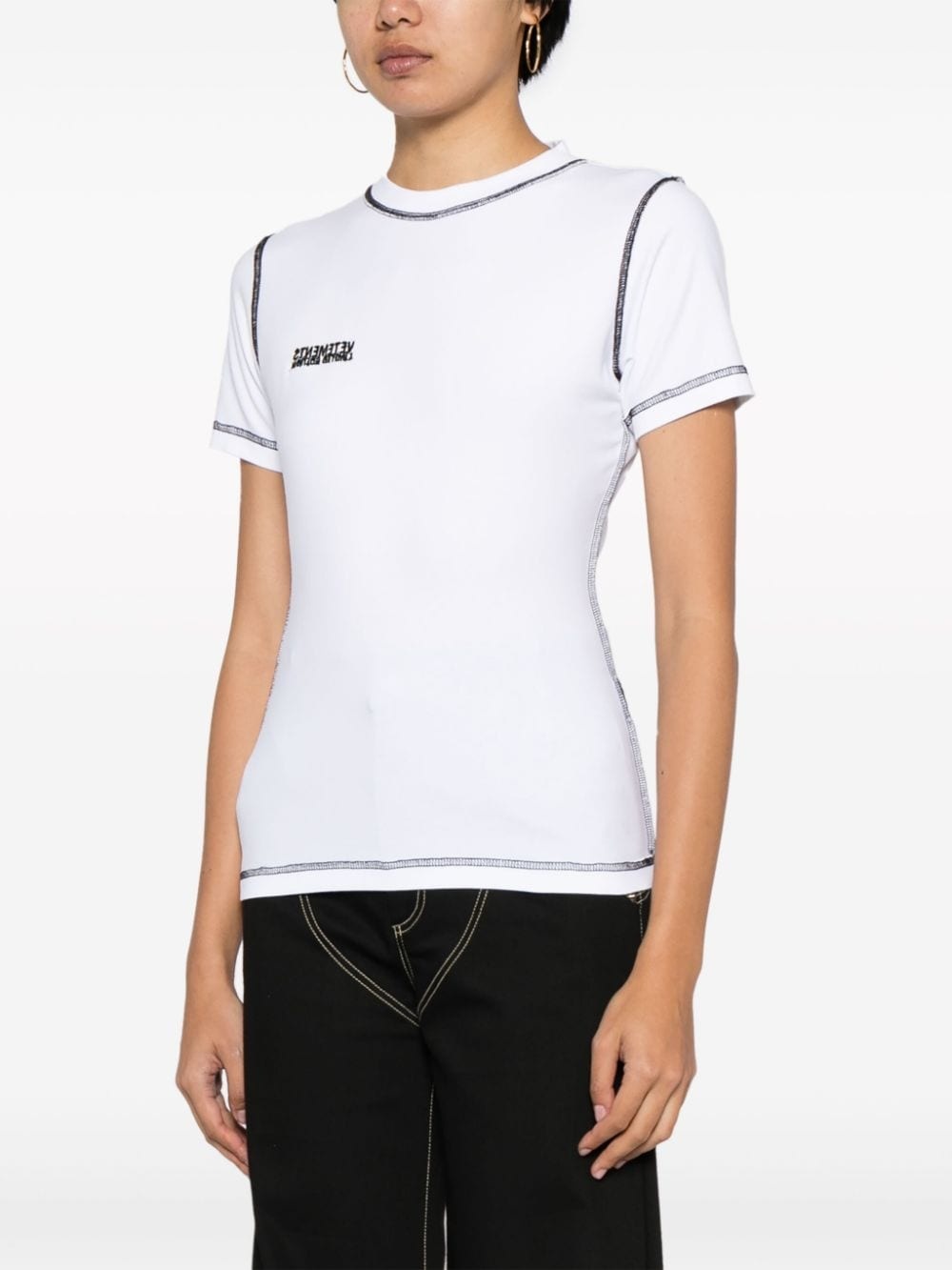 logo-patch stretch-cotton T-shirt - 3