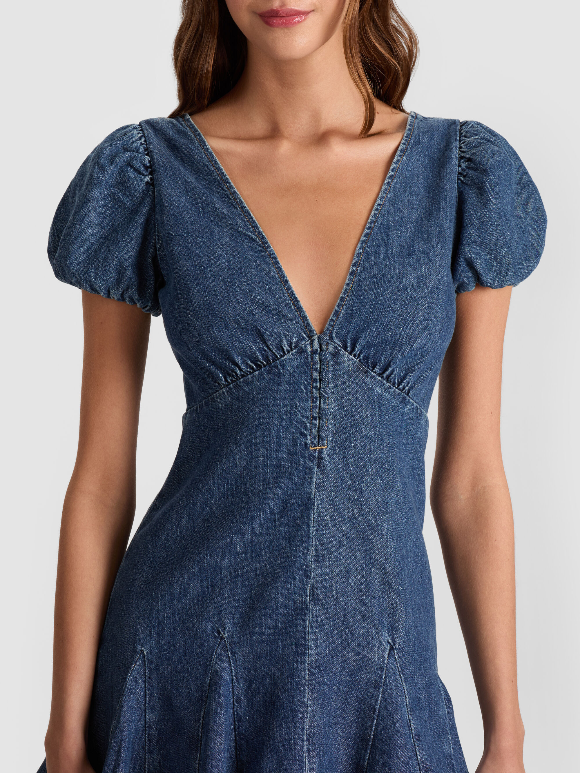 FARA DENIM MINI DRESS - 3