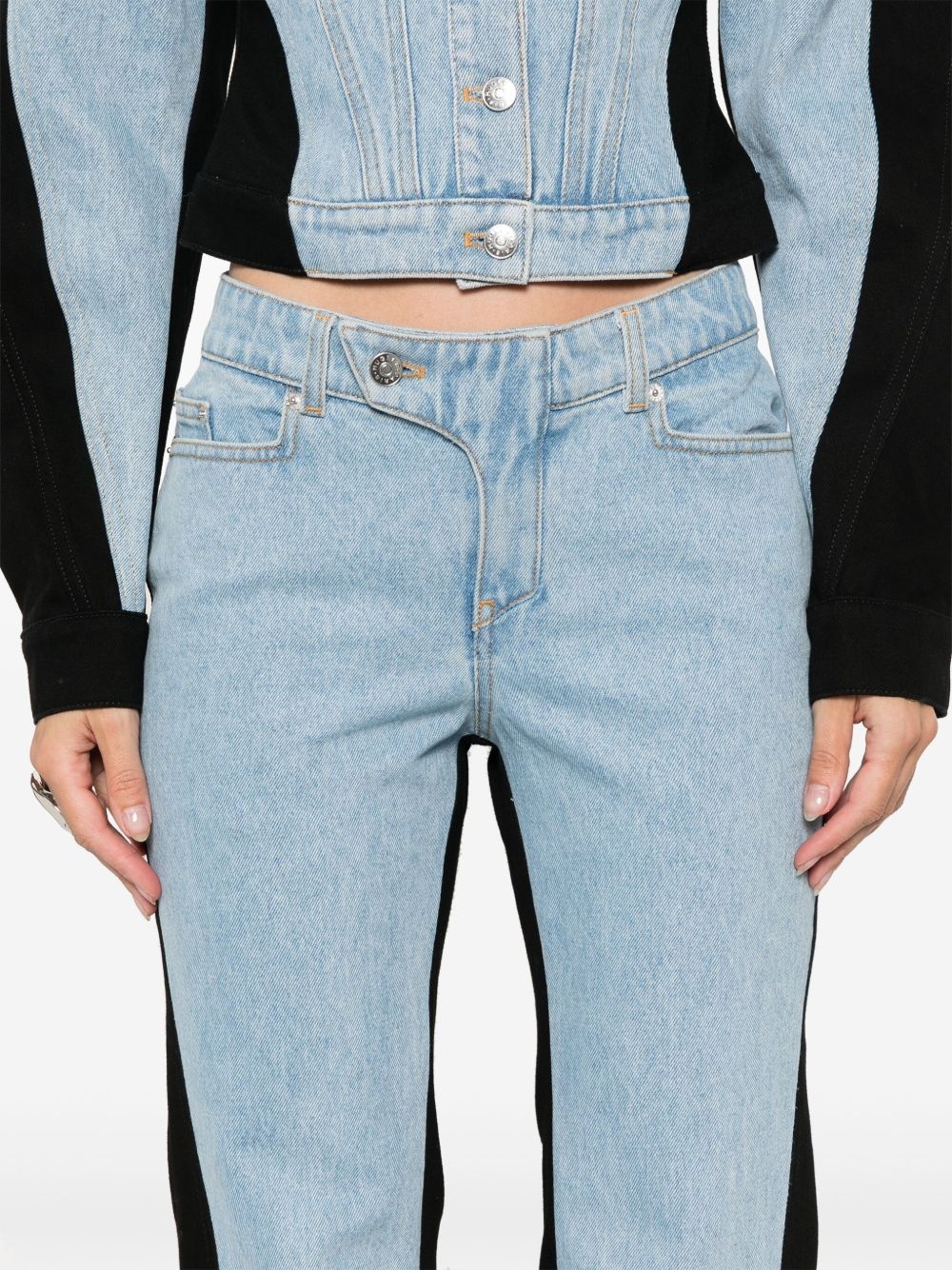 bi-color straight-leg jeans - 5