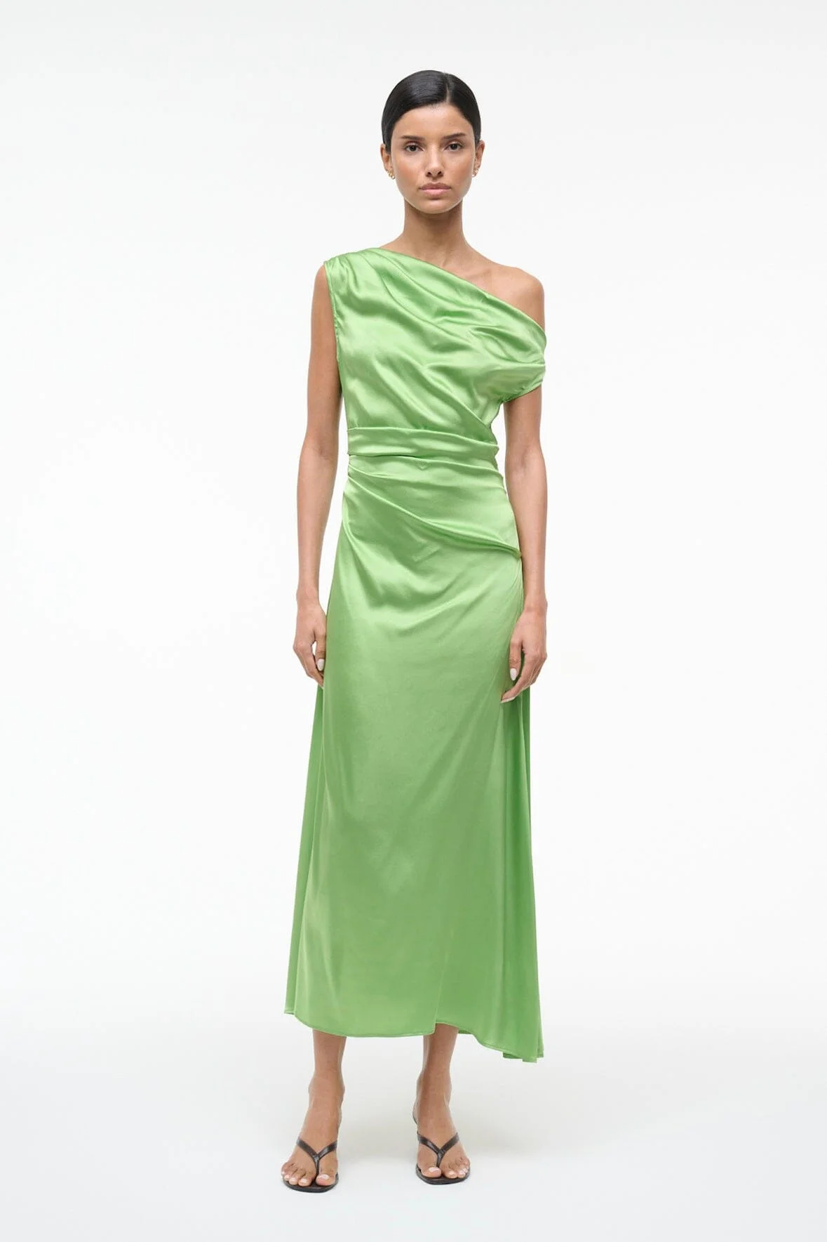 STAUD PHARE SILK DRESS SPROUT - 1