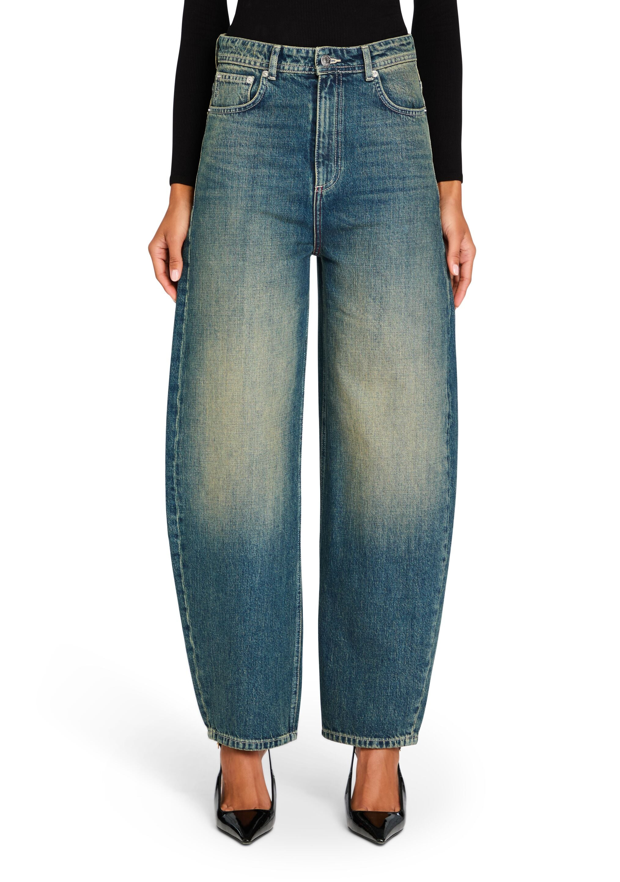 MARBEL MID RISE BARREL JEAN - 1