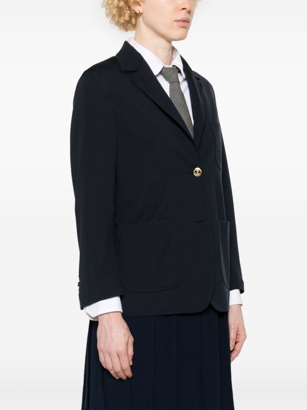 wool single-breasted blazer - 3