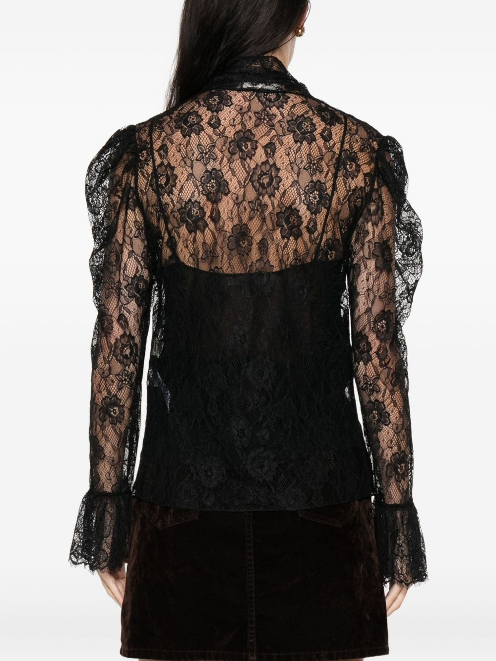 floral-lace blouse - 4